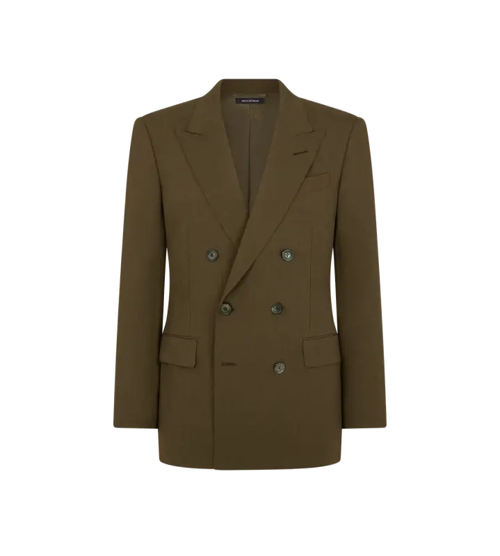 WOOL CASHMERE SILK REPS JACKET GREEN WOOD online